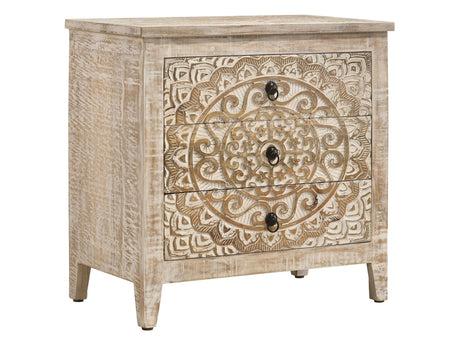 Mariska White Distressed Accent Cabinet - Ornate Home