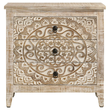 Mariska White Distressed Accent Cabinet - Ornate Home