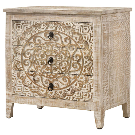 Mariska White Distressed Accent Cabinet - Ornate Home