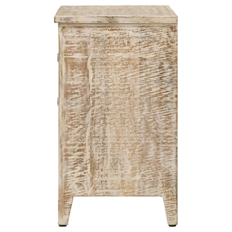 Mariska White Distressed Accent Cabinet - Ornate Home