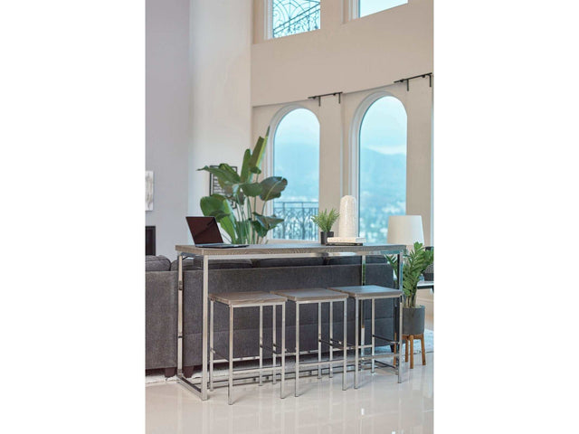 Marmot Dark Oak & Chrome 4pc Counter Height Set - Ornate Home