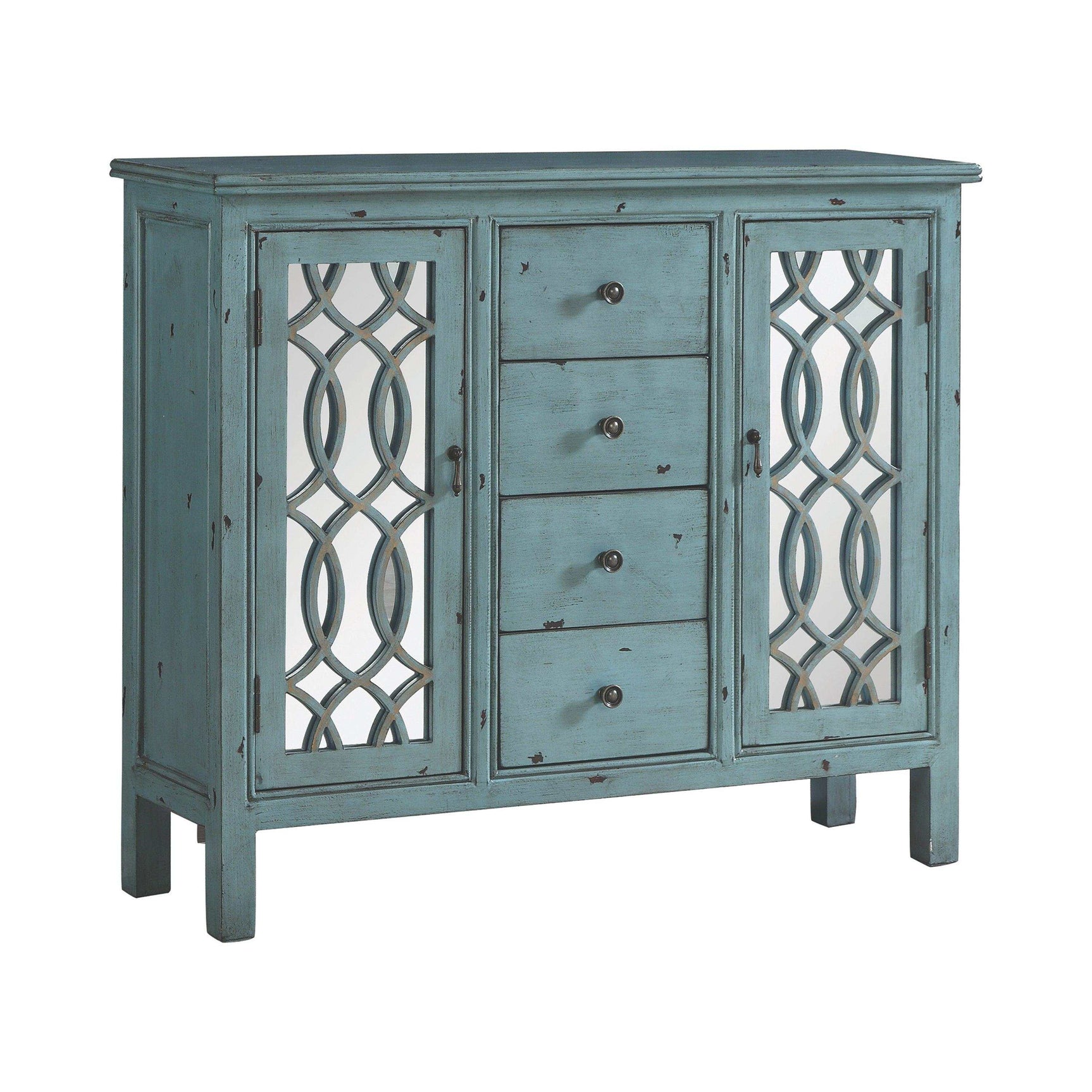 Marrakech Antique Blue Accent Cabinet - Ornate Home