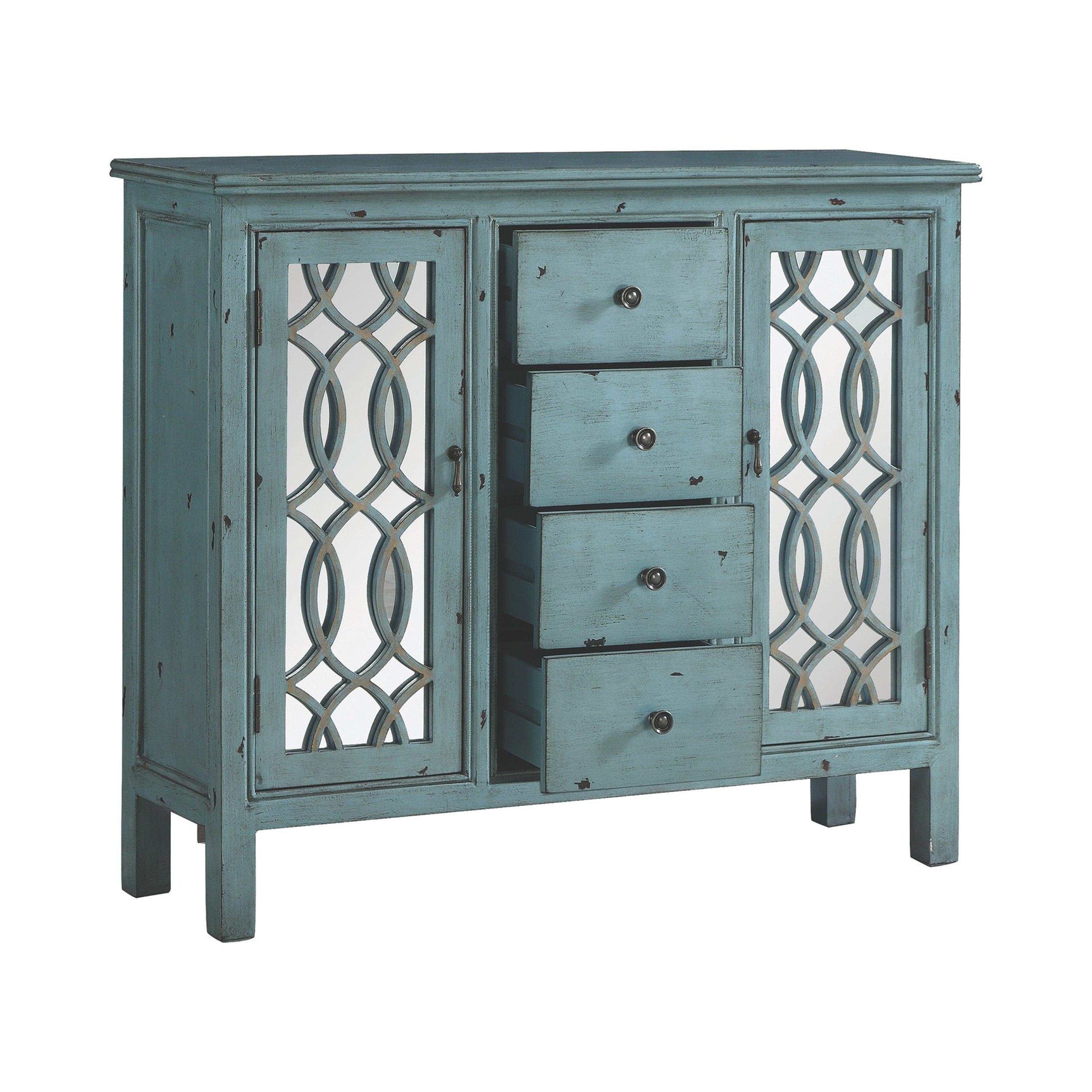 Marrakech Antique Blue Accent Cabinet - Ornate Home