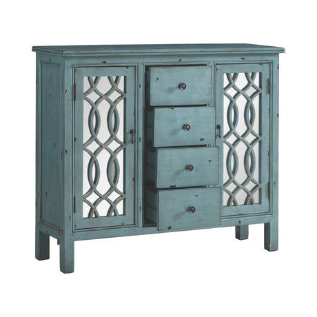 Marrakech Antique Blue Accent Cabinet - Ornate Home