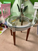 Marseille Cherry, Silver & Clear Glass Coffee/End Table Set (Set of 3) - Ornate Home