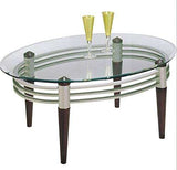 Marseille Cherry, Silver & Clear Glass Coffee/End Table Set (Set of 3) - Ornate Home