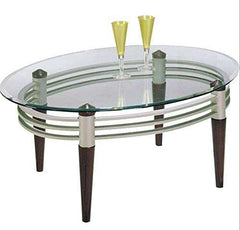 Marseille Cherry, Silver & Clear Glass Coffee/End Table Set (Set of 3) - Ornate Home