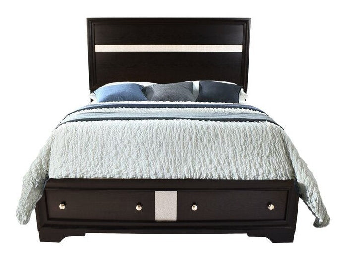 Matrix Black Queen Storage Bed - Ornate Home