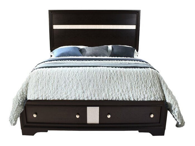 Matrix Black Queen Storage Bed - Ornate Home