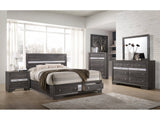 Matrix Gray King Storage Bedroom Set / 4pc - Ornate Home