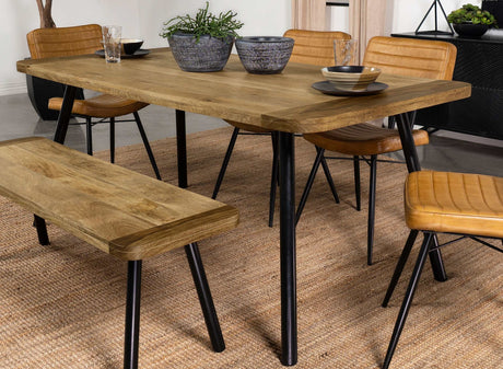 Maverick Natural Mango / Black Dining Table - Ornate Home