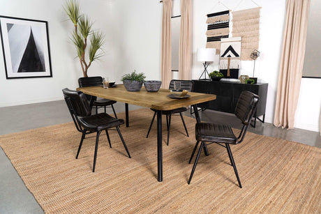 Maverick Natural Mango / Black Dining Table - Ornate Home