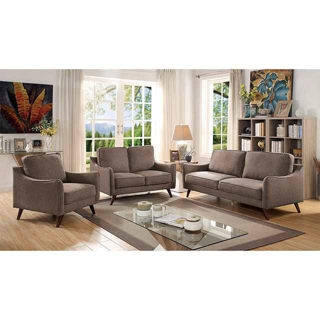 Maxime Light Brown Loveseat - Ornate Home