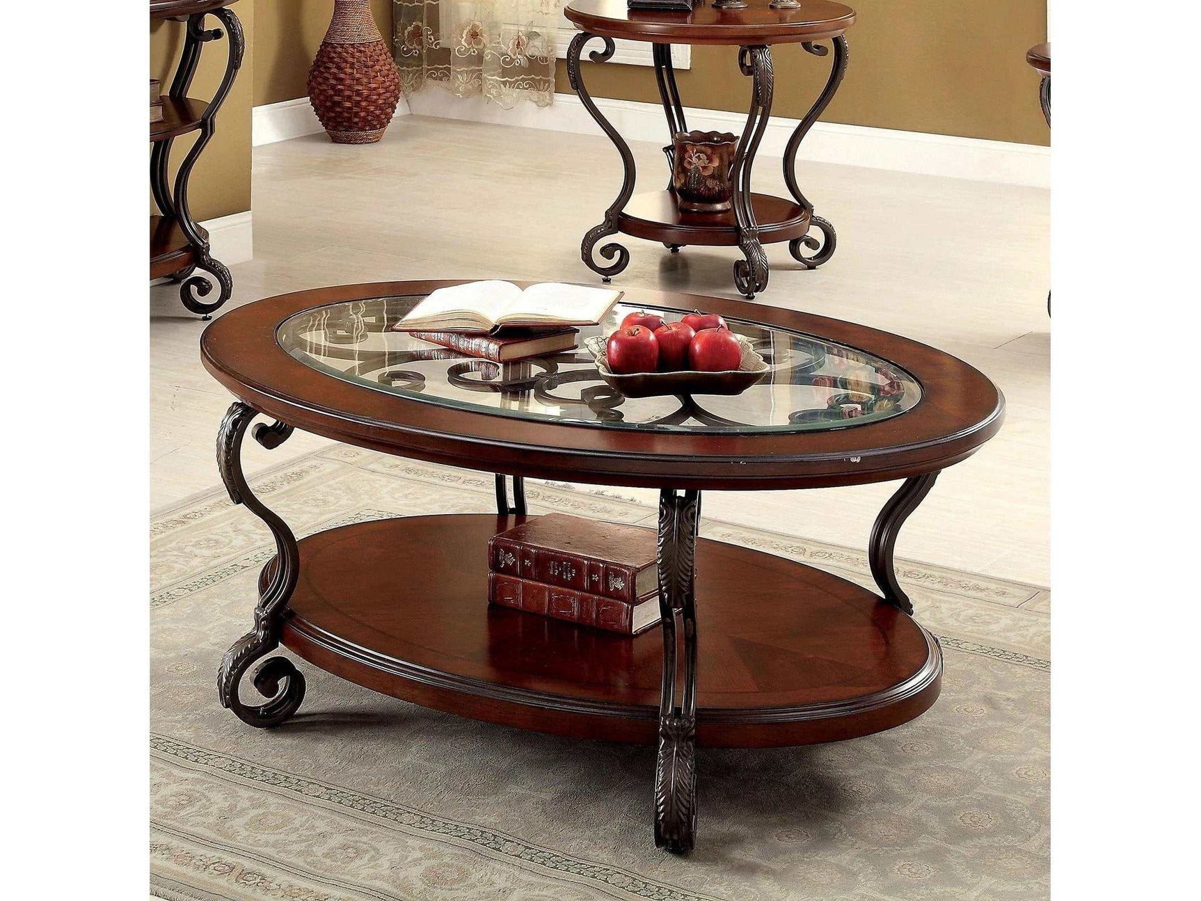 May Brown Cherry Coffee Table - Ornate Home