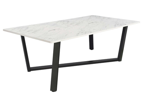 Mayer Faux White Marble / Gunmetal Dining Table - Ornate Home