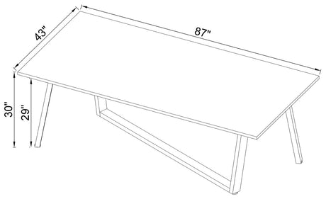 Mayer Faux White Marble / Gunmetal Dining Table - Ornate Home