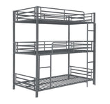 Maynard Gunmetal Metal Triple Twin Bunk Bed - Ornate Home