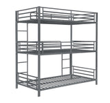 Maynard Gunmetal Metal Triple Twin Bunk Bed - Ornate Home