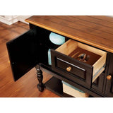 Mayville Black/Antique Oak Server - Ornate Home