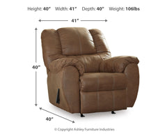 McGann Faux Leather Manual Rocker Recliner - Ornate Home