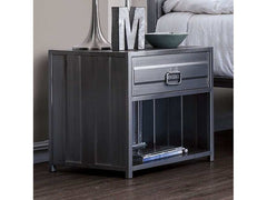 Mccredmond Hand Brushed Silver Nightstand - Ornate Home