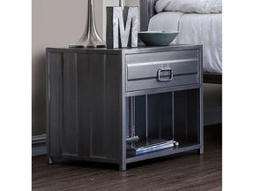 Mccredmond Hand Brushed Silver Nightstand - Ornate Home