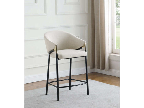 Meera Beige & Glossy Black Counter Height Stools (Set of 2) - Ornate Home