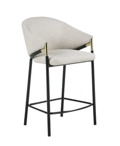 Meera Beige & Glossy Black Counter Height Stools (Set of 2) - Ornate Home