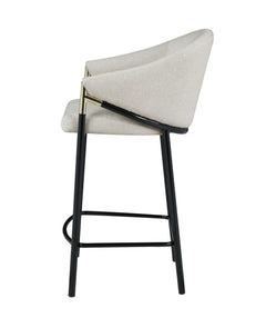 Meera Beige & Glossy Black Counter Height Stools (Set of 2) - Ornate Home