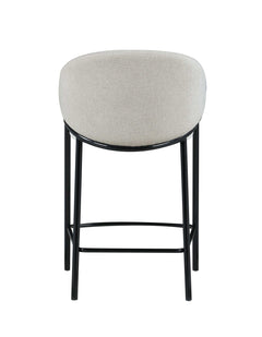 Meera Beige & Glossy Black Counter Height Stools (Set of 2) - Ornate Home