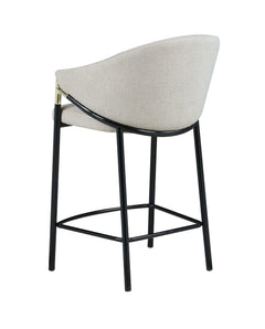 Meera Beige & Glossy Black Counter Height Stools (Set of 2) - Ornate Home