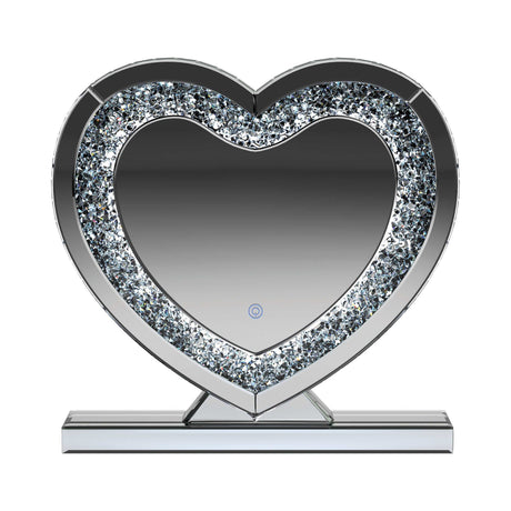 Melia Silver Heart Shape Table Mirror - Ornate Home