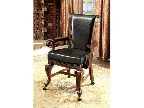 Melina Brown Cherry/Black Arm Chair - Ornate Home