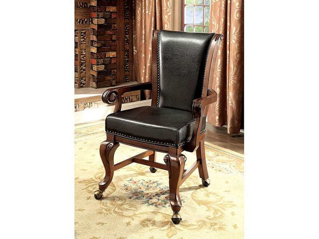 Melina Brown Cherry/Black Arm Chair - Ornate Home