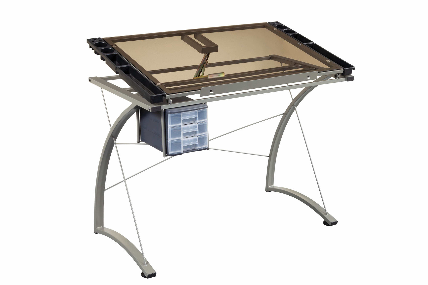 Melo Champagne Drafting Desk w/ 3 Drawer - Ornate Home