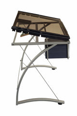 Melo Champagne Drafting Desk w/ 3 Drawer - Ornate Home