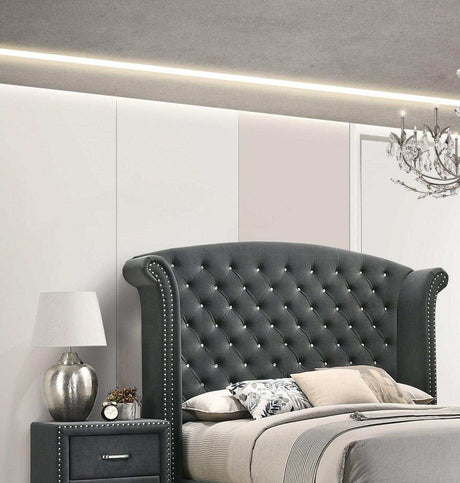 Melody Grey Eastern King Bed - Ornate Home