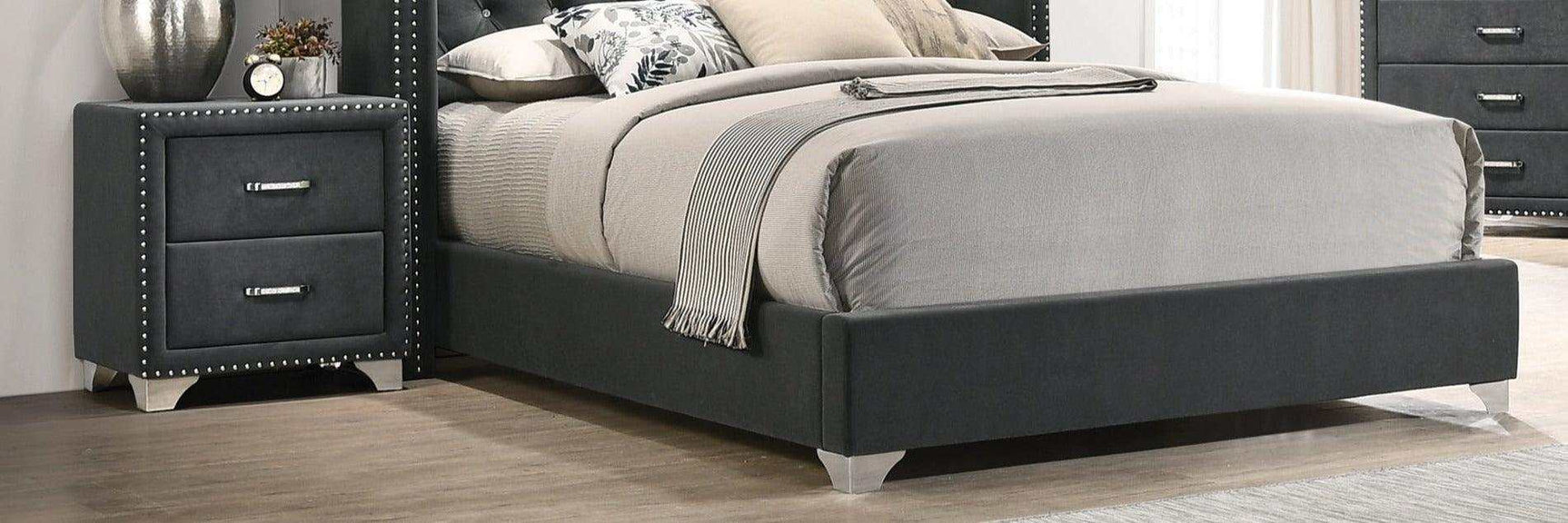 Melody Grey Queen Bed - Ornate Home