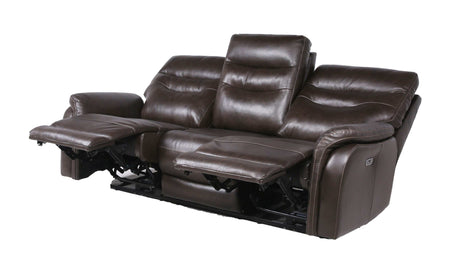 Mendocino Coffee Leather Motion Set  with USB Control Panel - Ornate Home