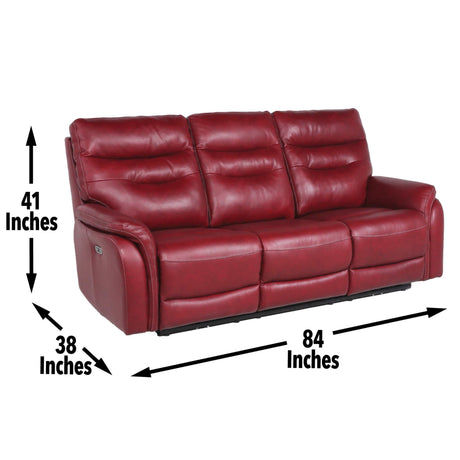 Mendocino Wine Leather Motion Set  with USB Control Panel - Ornate Home