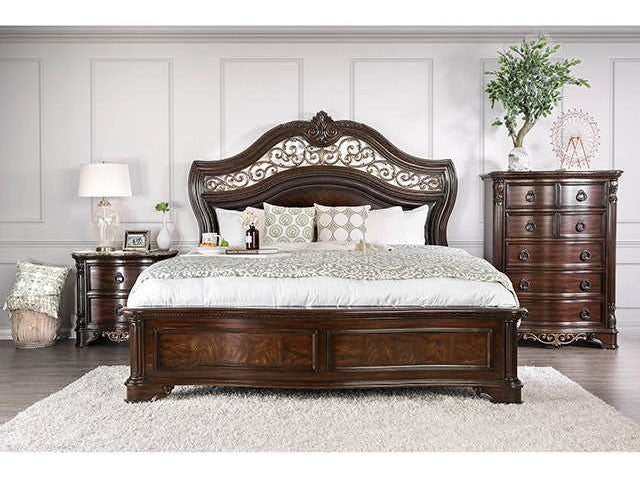 Menodora Brown Cherry California King Bed - Ornate Home