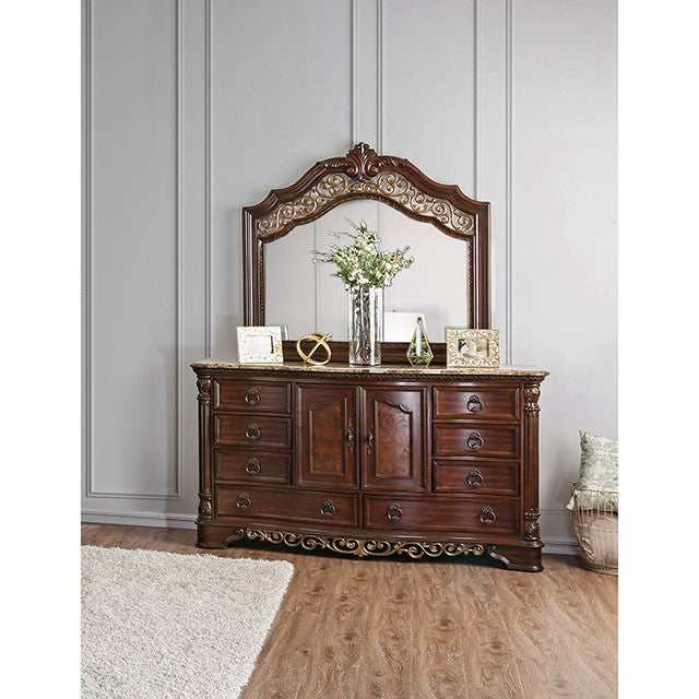 Menodora Brown Cherry Dresser - Ornate Home