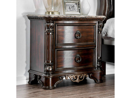 Menodora Brown Cherry Nightstand - Ornate Home
