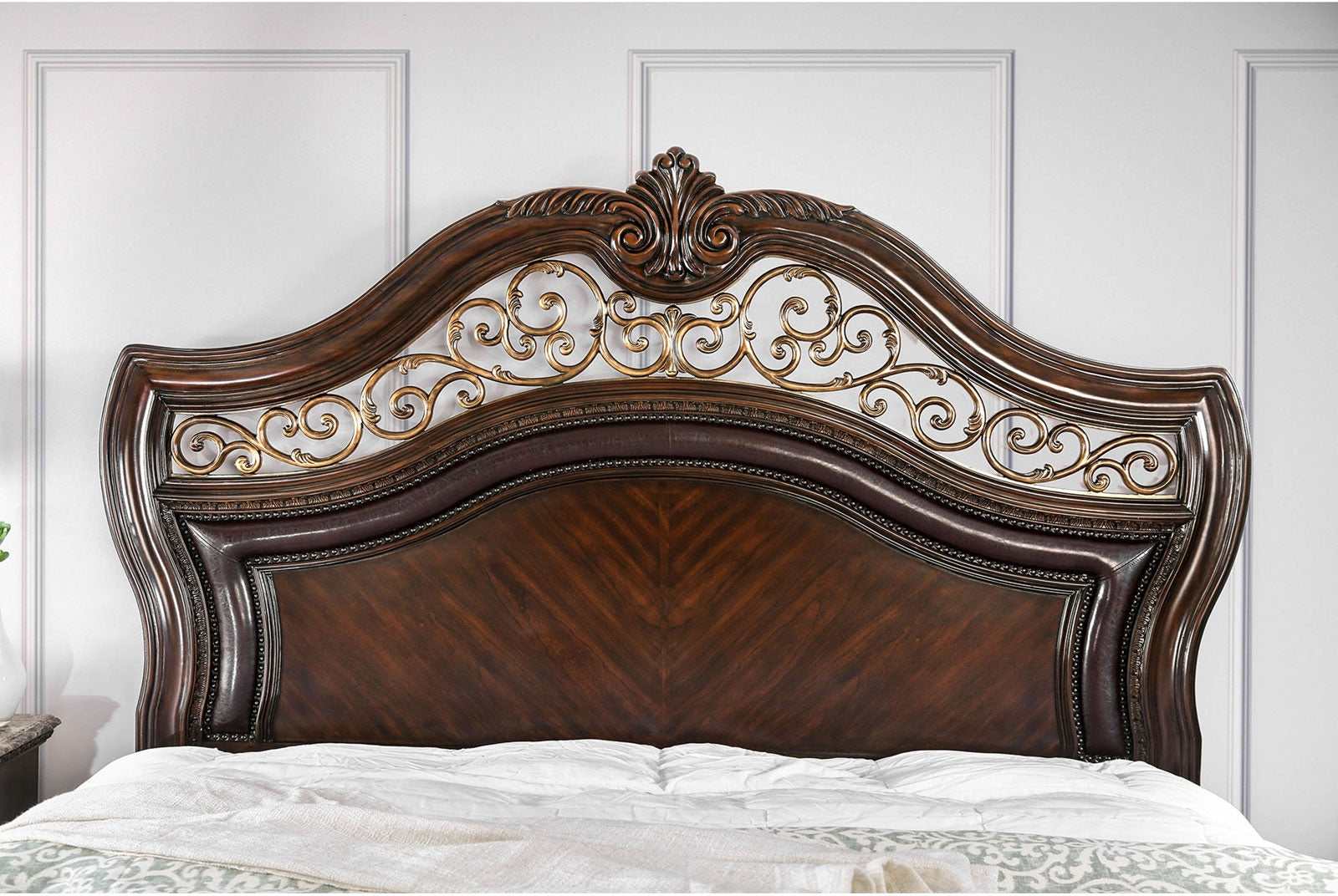Menodora Brown Cherry Queen Bed - Ornate Home