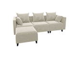 Merced Luxe Velvet L-Shaped Sectional Sofa Beige - Ornate Home