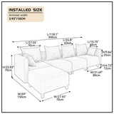 Merced Luxe Velvet L-Shaped Sectional Sofa Beige - Ornate Home