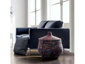 Mezzanotte Midnight Blue Real Italian Leather Loveseat - Ornate Home