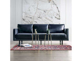 Mezzanotte Midnight Blue Real Italian Leather Sofa - Ornate Home