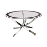 Mhitrillo Chrome Glass Top Coffee Table - Ornate Home