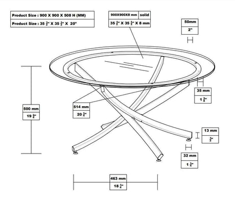 Mhitrillo Chrome Glass Top Coffee Table - Ornate Home